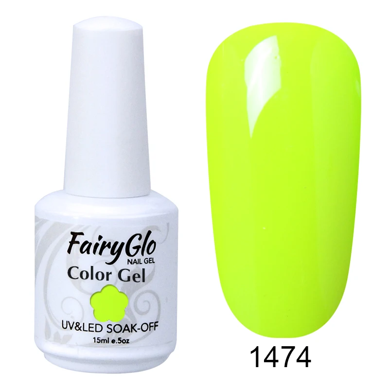 FairyGlo флуоресцентный неоновый УФ-гель для ногтей Дизайн ногтей гель лак замачиваемый Vernis полуперманентный лак для ногтей 15 мл