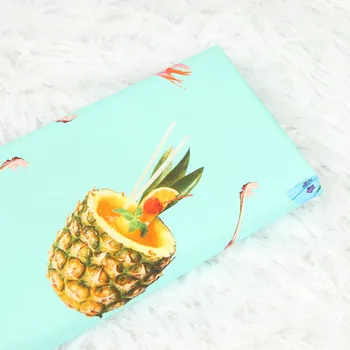 

Pineapple Flamingo Printed Cotton Plain Fabric For DIY Sewing Quilting Patchwork Pure Cotton Plain Fabric Material Width 140cm