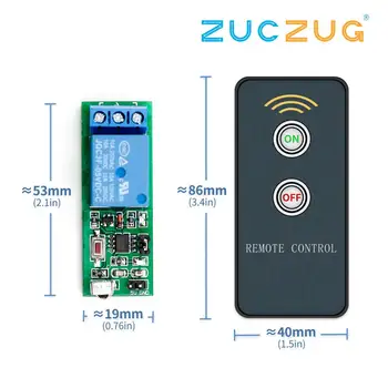 

IR 1 Channel Infrared Receiver Driving Switch Relay Driver Module Board 5V + Active Remote Controller