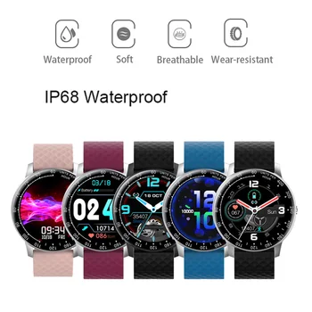 

Smart Watch Men Women DIY Watchface Full Touch Fitness Tracker Heart rate Blood Pressure Smart Clock IP68 Waterproof watch