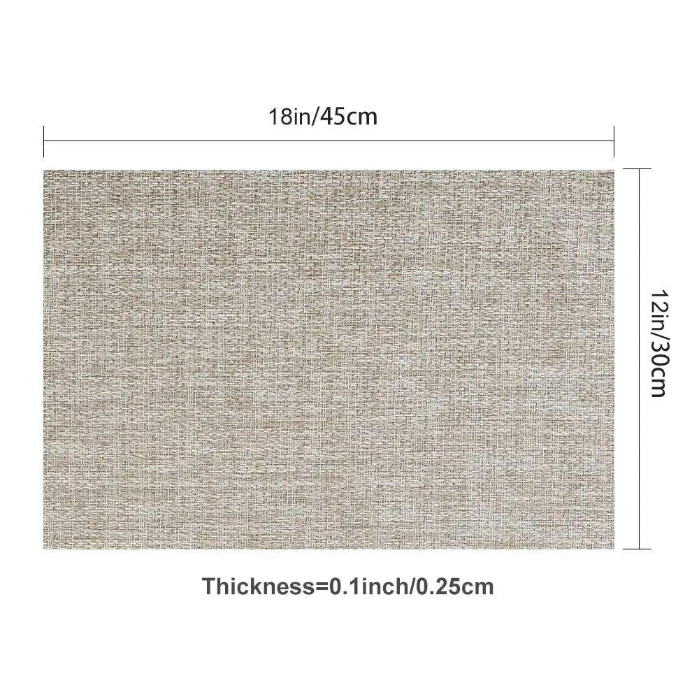 metable Set of 6 Heat-Resistant Placemats Stain Resistant Anti-Skid Washable PVC Table Mats Woven Vinyl Placemats