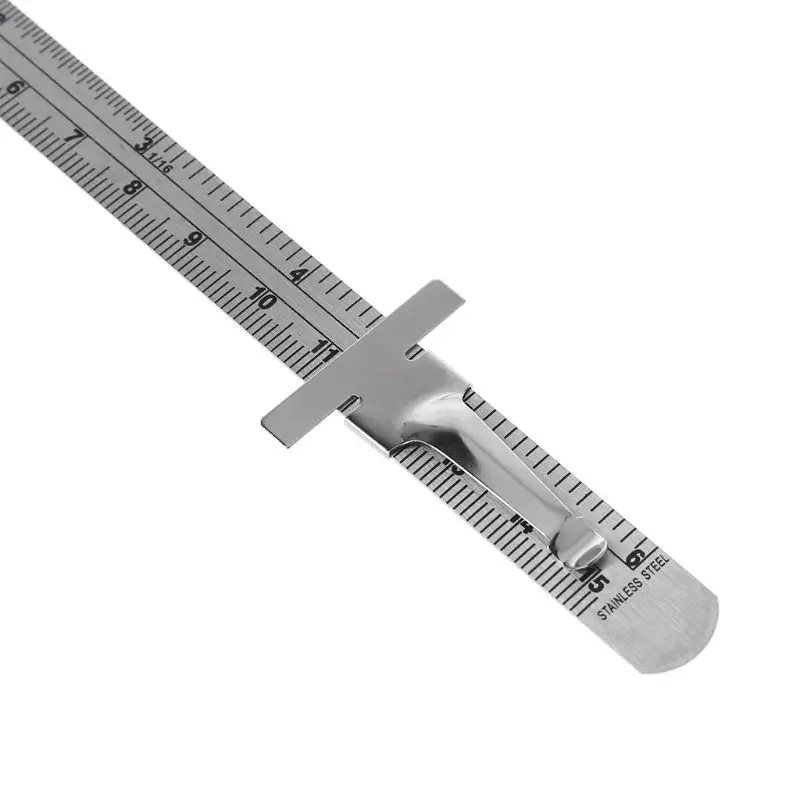6 inches Stainless Steel Pocket Rule Handy Ruler with inch 1/32 inches mm/metric Graduations