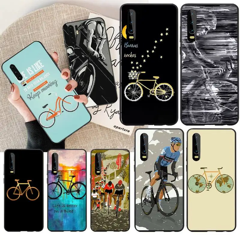 Мягкий силиконовый черный телефонный чехол PENGHUWAN для велосипеда Huawei P30 P20 P10 P9 P8 Mate