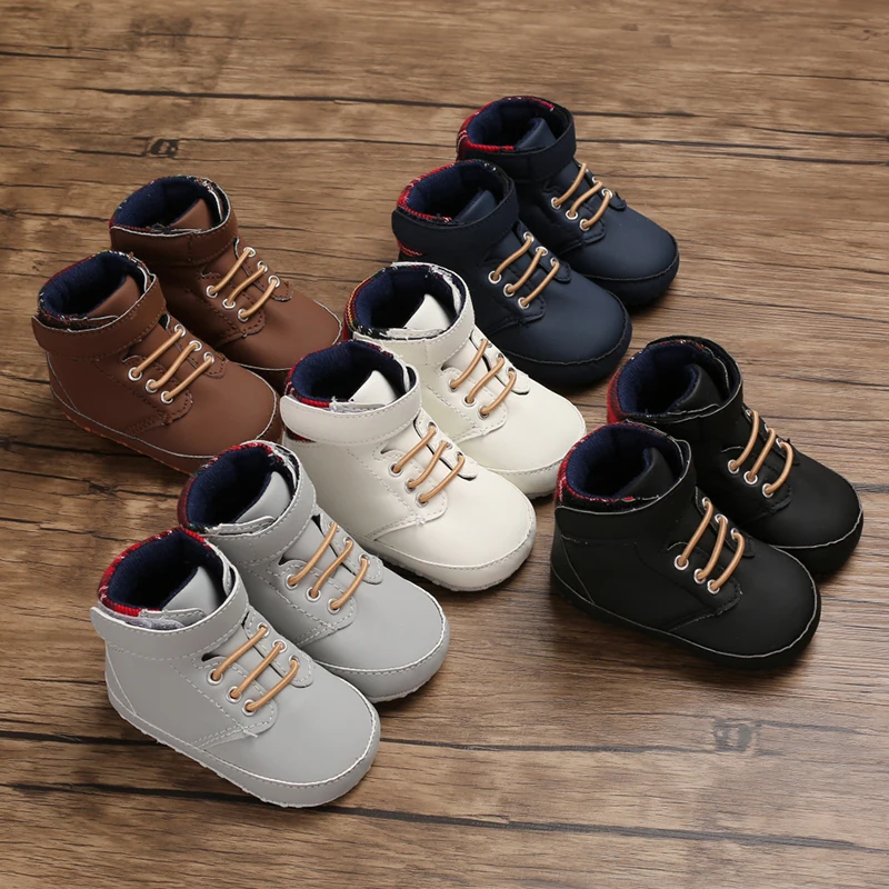 Обувь для новорожденных мальчиков и девочек; обувь для малышей с высоким берцем и мягкой подошвой; удобная безопасная для малышей