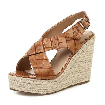 

2020 Wedges Shoes For Women High Heels Sandals Summer Shoes Flip Flop Chaussures Femme Platform Sandals Plus Size 34-43