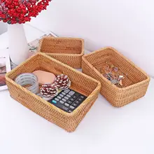 

Handmade Straw Dried Flower Fruit Pot Storage Basket Rattan Box Candy Earphone Organizer Sundries Storage Organizer Home Decor