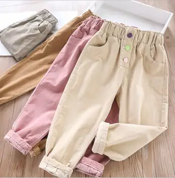 

2020 Korea style girls boyscorduroy pants spring cotton fashion kids pants 2-7t HJ982