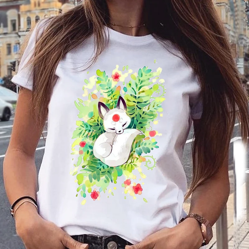 Women Graphic Cat Lovely Animal Fashion Short Sleeve Spring Summer Cartoon Print Female Clothes Tops Tees Tshirt T-Shirt