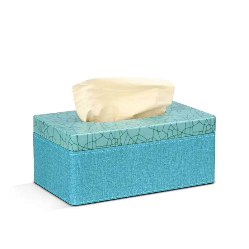 

Rectangular Marble Linen PU Leather Facial Tissue Box Cover Napkin Holder Paper Towel Dispenser Container for Home Office Decor
