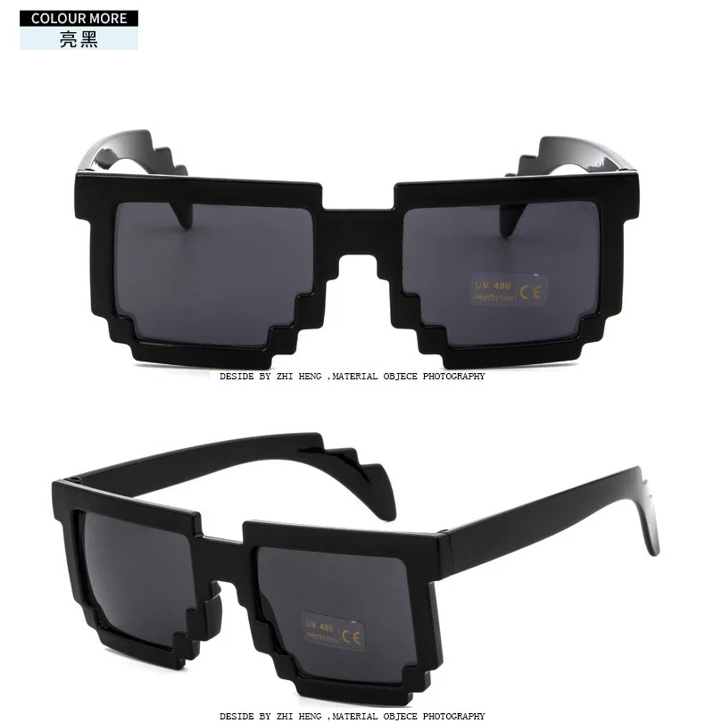 Promo  Hot 5 color Fashion Sunglasses Kids cos play action Game Toy Minecrafter Square Glasses with EVA ca
