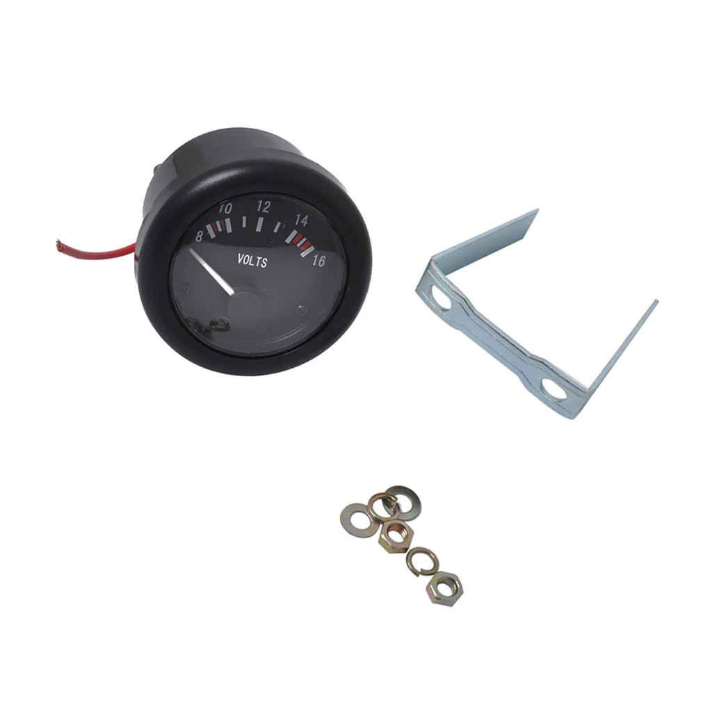 2'' 52mm Mechanical Car Boat Volt Voltmeter Voltage Gauge Meter LED 8-16V