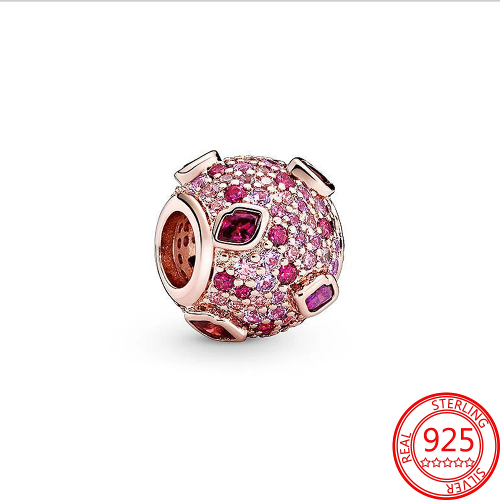 100 Real 925 Sterling Silver Romantic Love Lips Clear CZ Beads Charms