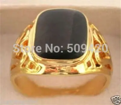 XFS2014102&gt&gtBlack Onyx gold tone Men's titanium steel Ring | Украшения и аксессуары