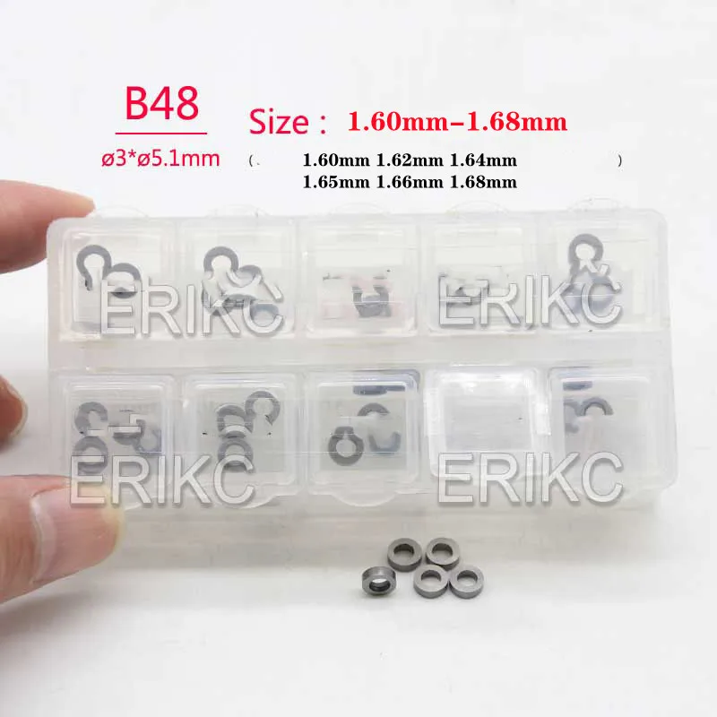 

ERIKC B48 SIZE 1.60MM-1.68MM Fuel Injector Shims Lift Adjus 1.60MM 1.62MM 1.64MM 1.65MM 1.66MM 30 PCS /Box FOR Bos-ch 120 Series