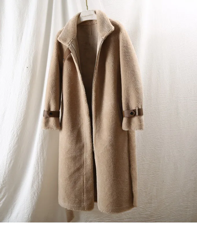 Женское пальто OFTBUY, из тканого материала со шерсти и ремнями из полиуретановой кожи, зимняя плотная парка, теплая уличная одежда