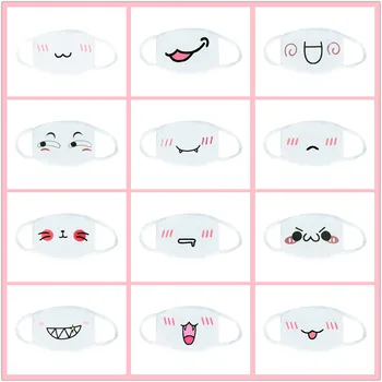 

1PCS White Unisex Anime Cartoon Anti Dust Cotton mask Facial Protective Cover Emoticon Mouth Muffle Face Mask Women Men