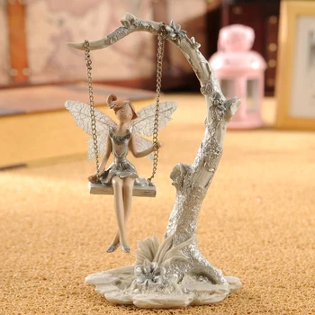 

European resin Angel ornaments fairy garden miniature figurines Swing Elf wedding gift living room home decoration accessories