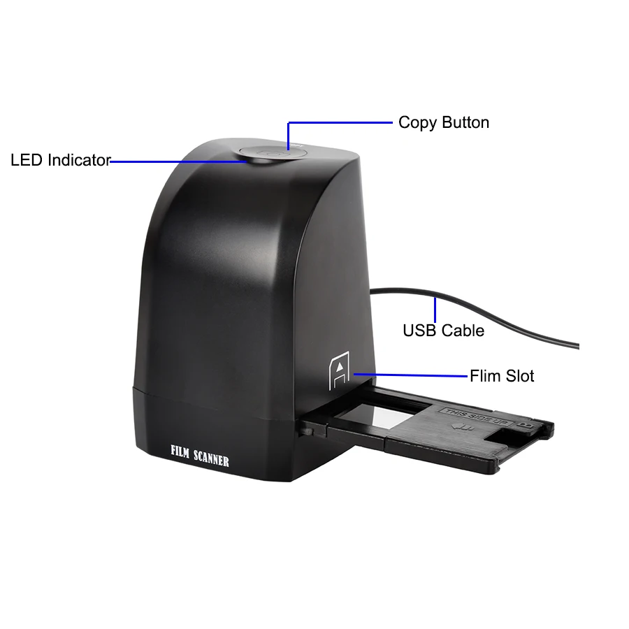 35mm 135mm Film Scanner 8MP Digital Color Photo Scanner Convert and Save Film Negatives & Slides Directly on Your Computer