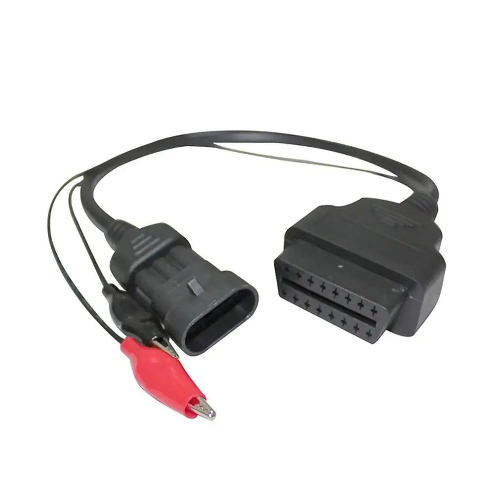 Диагностический кабель ELM327 переходник с 3 на 16 контактов OBD2 2 зажимами для Fiat Lancia