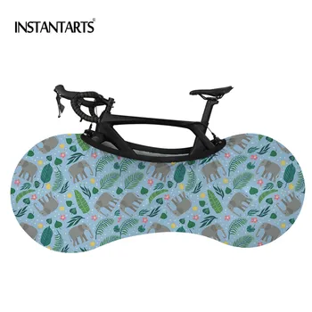 

INSTANTARTS Elephant Party Fashion Design Bicycle Wheel Cover Scratchproof Bike Case Bibe Cover New Bike Protector Wheel Gear