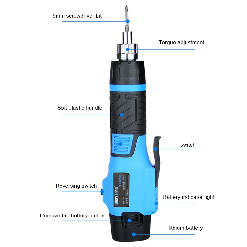 

12V Electric Screwdriver Lithium Charging Wireless Straight Shank Screwdriver Multifunctional Household Electric Screwdriver