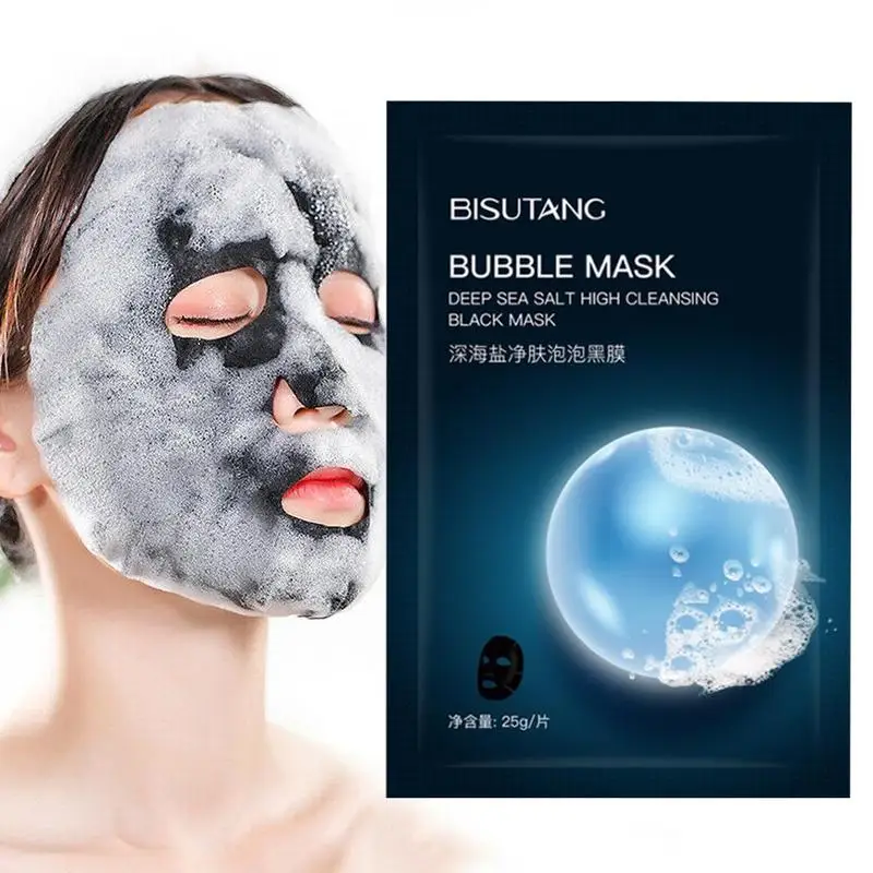 Кислородная пузырчатая маска, увлажняющая, бамбуковый уголь, черная маска для лица, отбеливающая, корейская косметика, уход за кожей