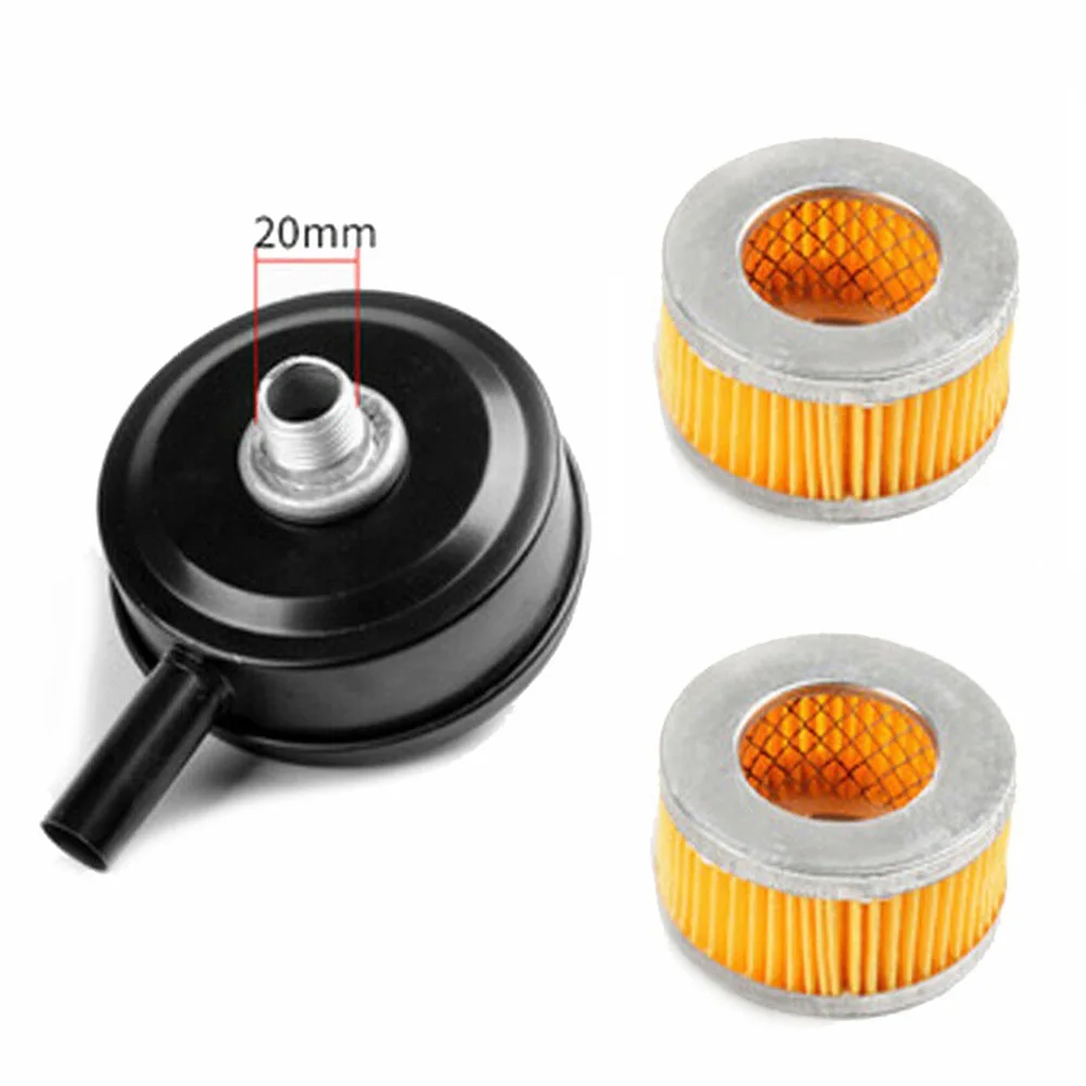 Впускной глушитель воздушного компрессора черный металлический с резьбой 20 мм 1