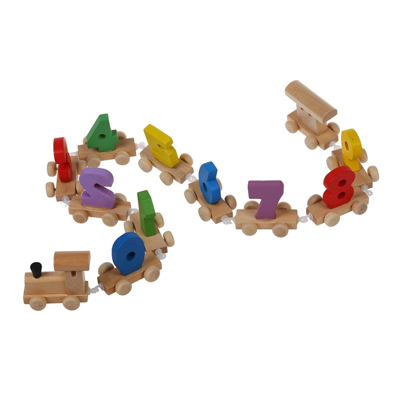 1 Набор с цифрами, деревянный поезд, железная дорога, детская деревянная мини-игрушка, обучающая и 1 шт., Детская обучающая деревянная игрушка, складывающаяся гнездо, Lear