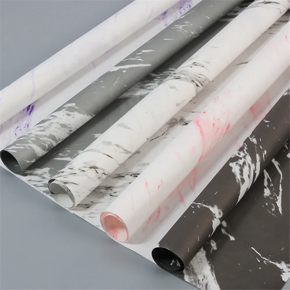 1PC/Pack Marble Pattern Wrapping Paper Scrapbook Paper Birthday Gift Bouquet Wrapping Paper Decorative Handmade DIY Art Crafts