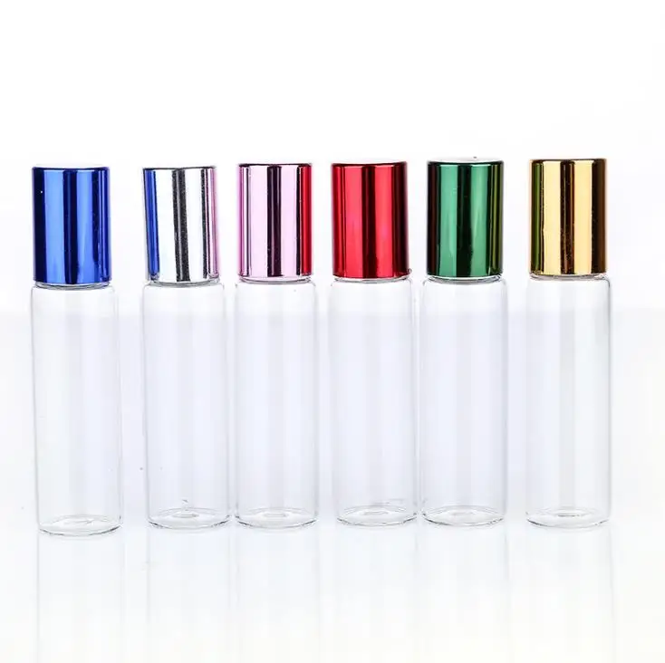 

300Pcs/Lot 5ml/10ml Roll On Glass Bottles Roller Ball For Perfume Essential Oil Portable Refillable Perfume Bottle SN37