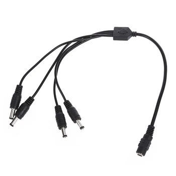 

1 Socket to Plug 4 DC Splitter DC Power Cable DC Power Distribution 5.5 x 2.1 mm HOT