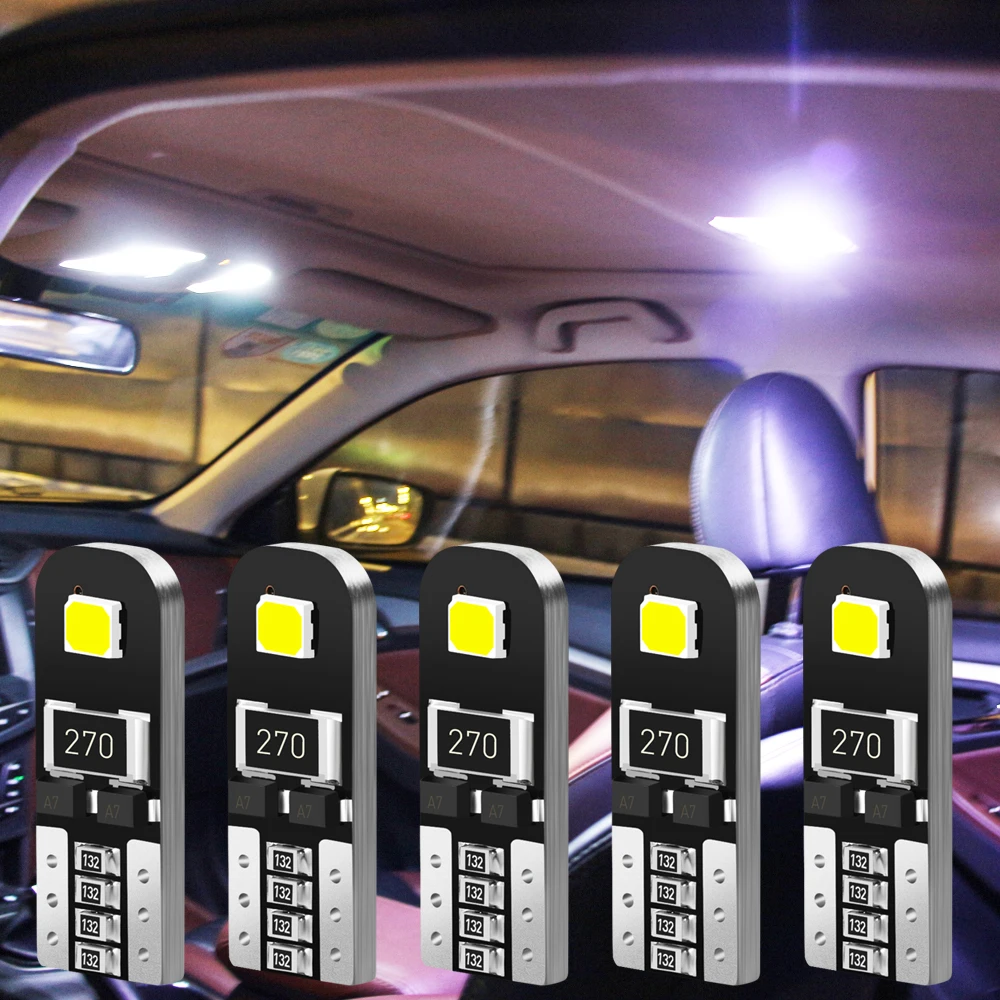 10Pcs W5W T10 LED Canbus Light Bulbs Error Free 12V for Fiat Panda Bravo Punto Linea Croma 500 595 skoda octavia a5 fabia | Автомобили и