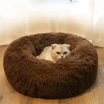 

Pet Cat Bed Warm Comfortable Donut Cushion Round Soft Mat For Small Medium Large Dogs Cats Kennel Puppy Pets Deep Sleeping House