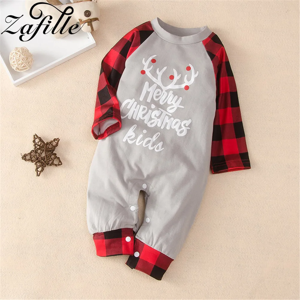 

ZAFILLE New Baby Romper Autumn Winter Cotton Christmas Patchwork Plaid Jumpsuit For Newborn Baby Girl Clothes 2020 Boy Rompers