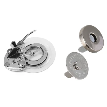 

20 Pcs Sets Magnetic Button Clasp Snaps 18Mm - Great for Sewing, Craft, Purses, Bags, Clothes, Leather & 1 Pcs Embroidery Presse