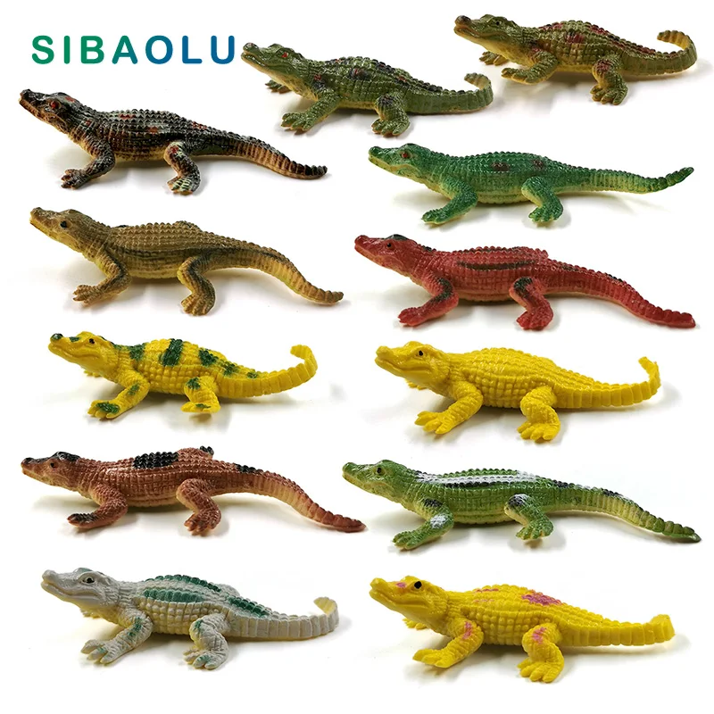 

12pcs New Artificial Crocodiles Figurine Animal Model Diy Home Decor Bonsai Miniature Fairy Garden Decoration Accessories Modern