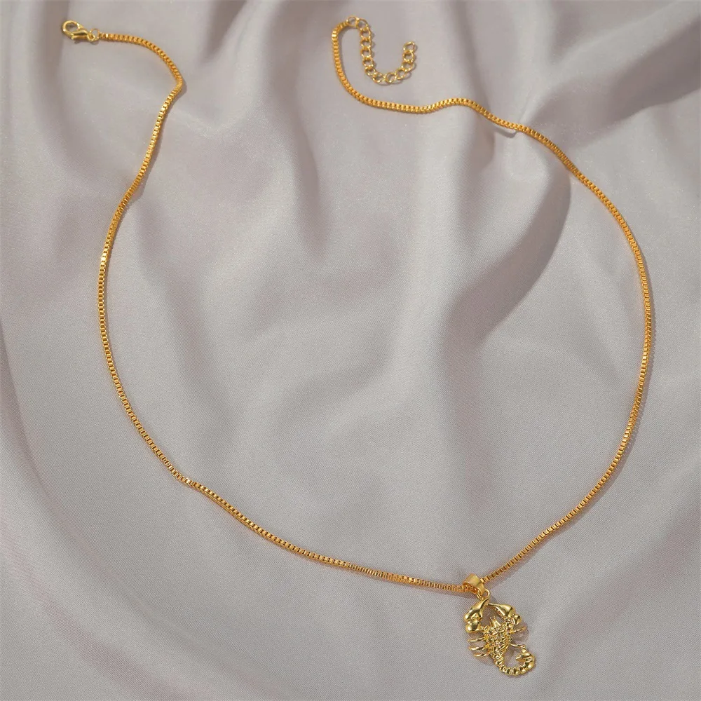 Gold Plated Scorpion Long Chain Pendant Necklace Hip Hop Scorpio Jewelry