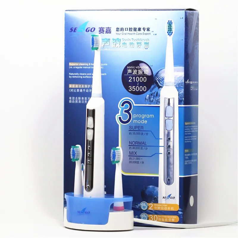 Sonic Electric Toothbrush for Adults Cordless Toothbrushes IPX7 Waterproof 3 Brush Head Smart Timer Tooth Teeth Whitening | Бытовая