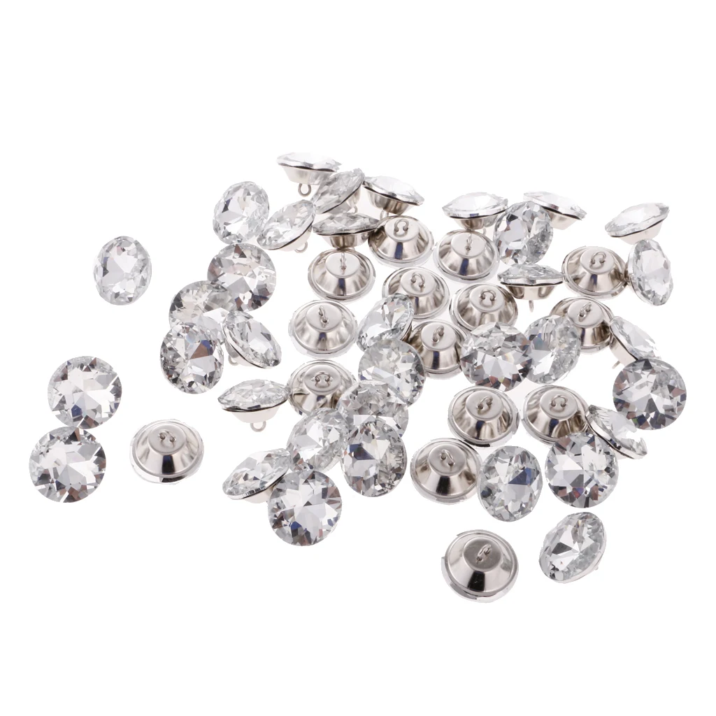 50pcs Flower Crystal Buttons For Sewing Sofa Upholstery Button DIY Crafts De