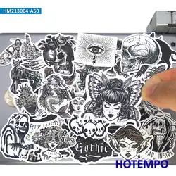 50 pcs Gothique Foncé Drôle Mort Crâne Fée Magique Téléphone Ordinateur Portable Planche À Roulettes Autocollants De Voiture Pack pour DIY Guitare Vélo Moto Autocollant 