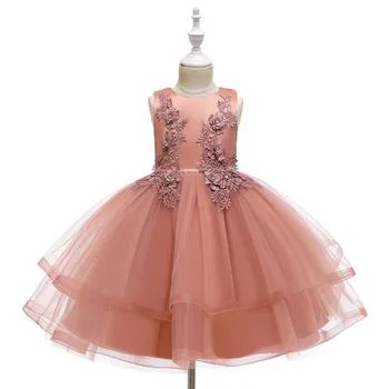 

BGW HT4120 Round Neck A Line Flower Girl Dresses Sleeveless Appliqued Tulle 2020 Vestidos Primera Comunion Blancos