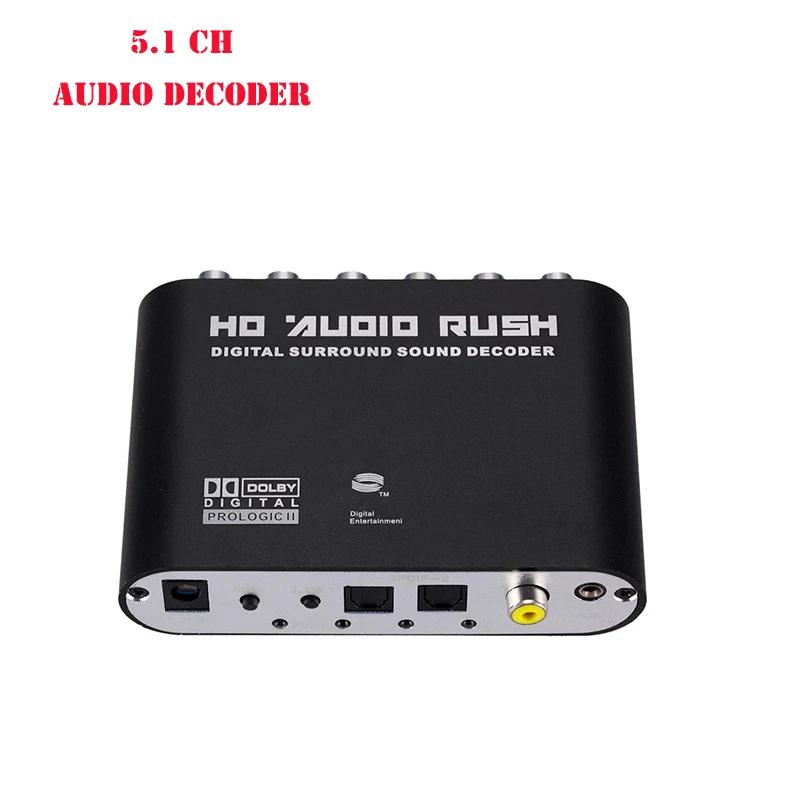 Digital to Analog 5.1 channel Stereo AC3 Audio Converter Optical SPDIF Coaxial AUX 6 RCA Sound Decoder Amplifier | Электроника