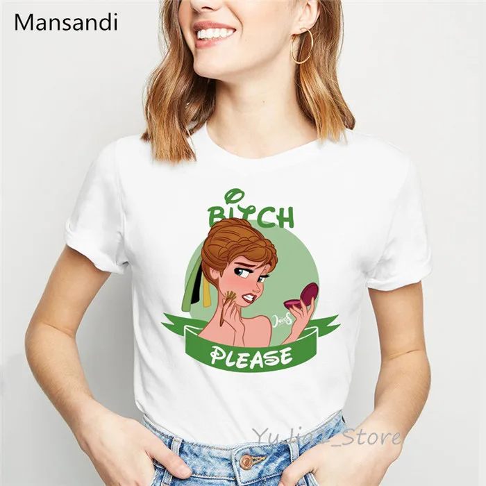 Забавные футболки, футболка с принтом «Принцесса есть банан», женские футболки с графическим принтом, harajuku ulzzang, футболка с пародии, модная футболка, топы - Цвет: Y72897