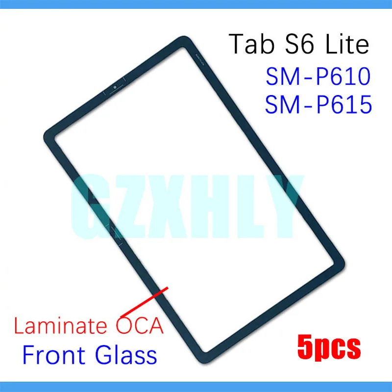 5 шт. переднее стекло для Samsung Galaxy Tab S6 Lite P615 P610 с OCA (без сенсорного дигитайзера)