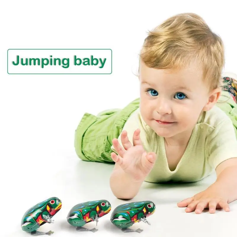 Jumping Frog Model Wind-up Clockwork Tin Toy Kids Retro Education Classic Toy for Collectible Jumping Frog Model Wind-up Clockwork Tin Toy Kids Retro Education Classic Toy for Collectible