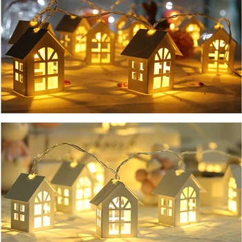 

New 2M 10 Led battery LED Christmas Tree House Style Fairy string Light wedding holiday Christmas Garland Decoration