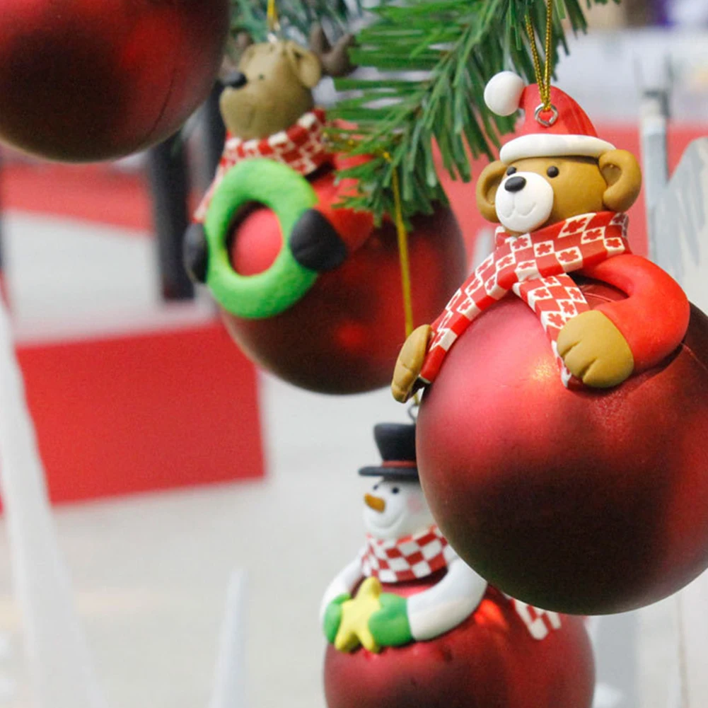 Рождественский шар украшения медведь Санта Лось Снеговик шар подвеска Рождественская елка висячий Декор Рождественское украшение