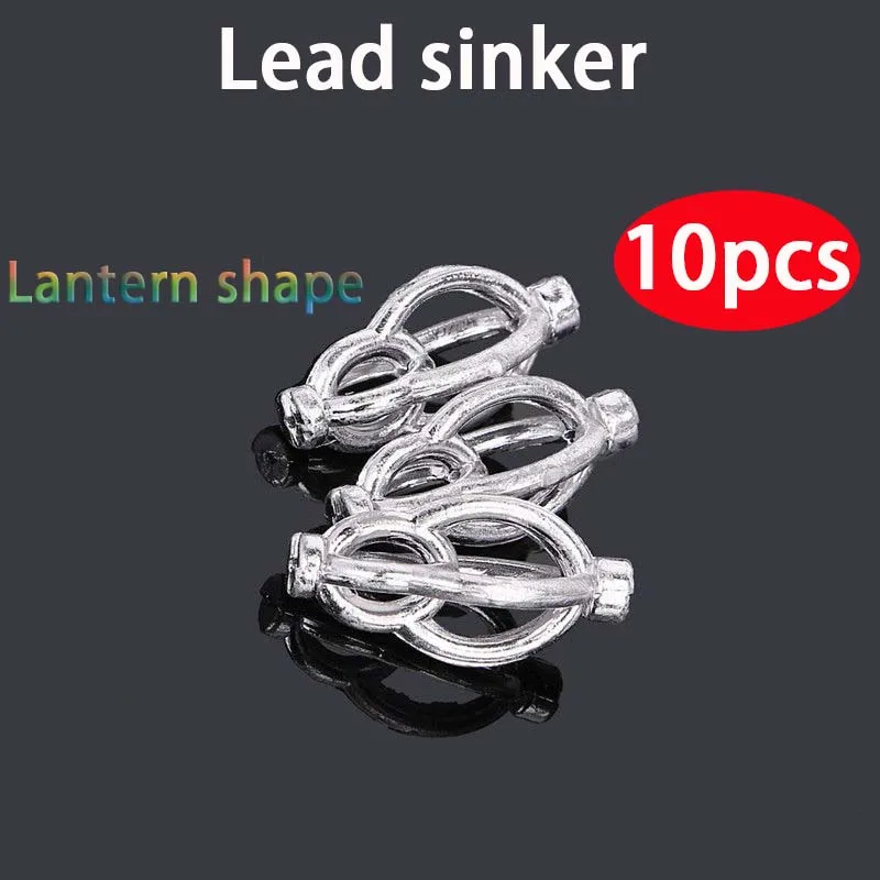 

10 pcs Lead sinker lantern pendant string hook heart lead pendant with nest explosion hook spiral fish pendant fishing tools