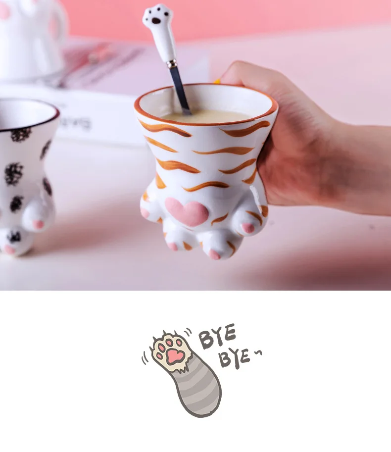 Кошка коготь чашка кофе офис Домашний мультяшный любимец девушка сердце креативная керамическая чашка для воды