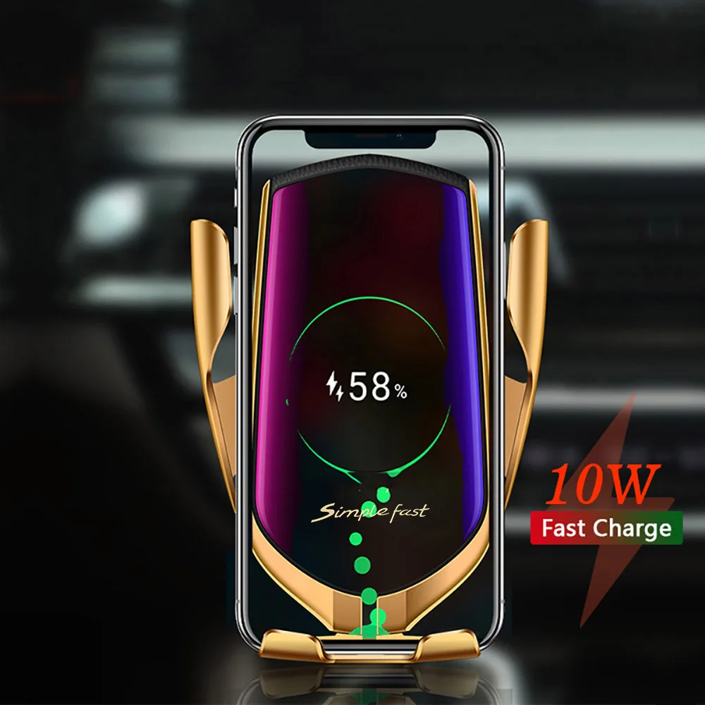 Автомобильное зарядное устройство для iPhone 11 Pro XS Max XR X 8 samsung S9 S10 автоматический волшебный инфракрасный датчик Qi 10 Вт Быстрая зарядка Автомобильный держатель для телефона